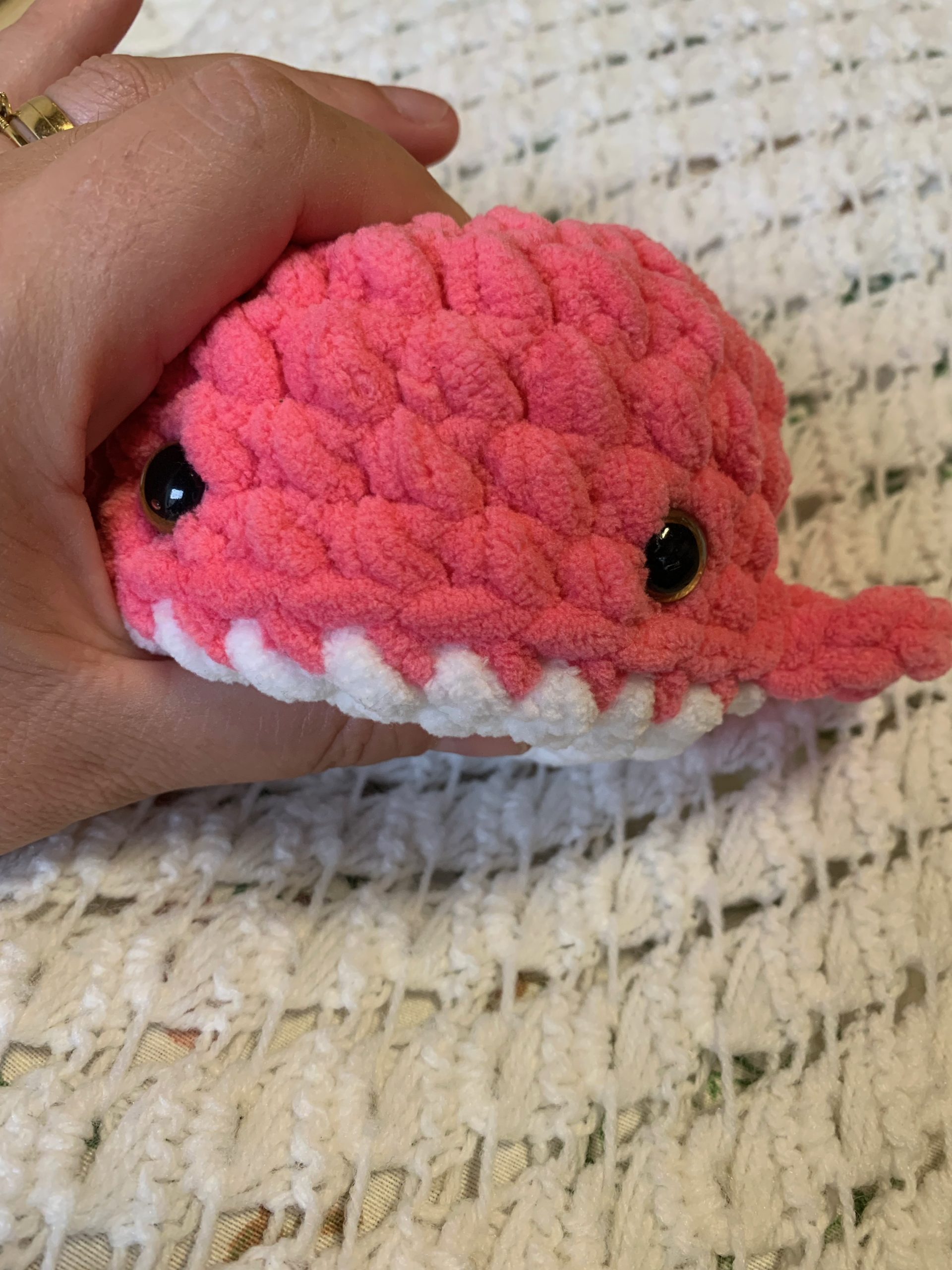 Mini Ballena Amigurumi Rosa - suave juguete de peluche tejido a mano - Imagen 9