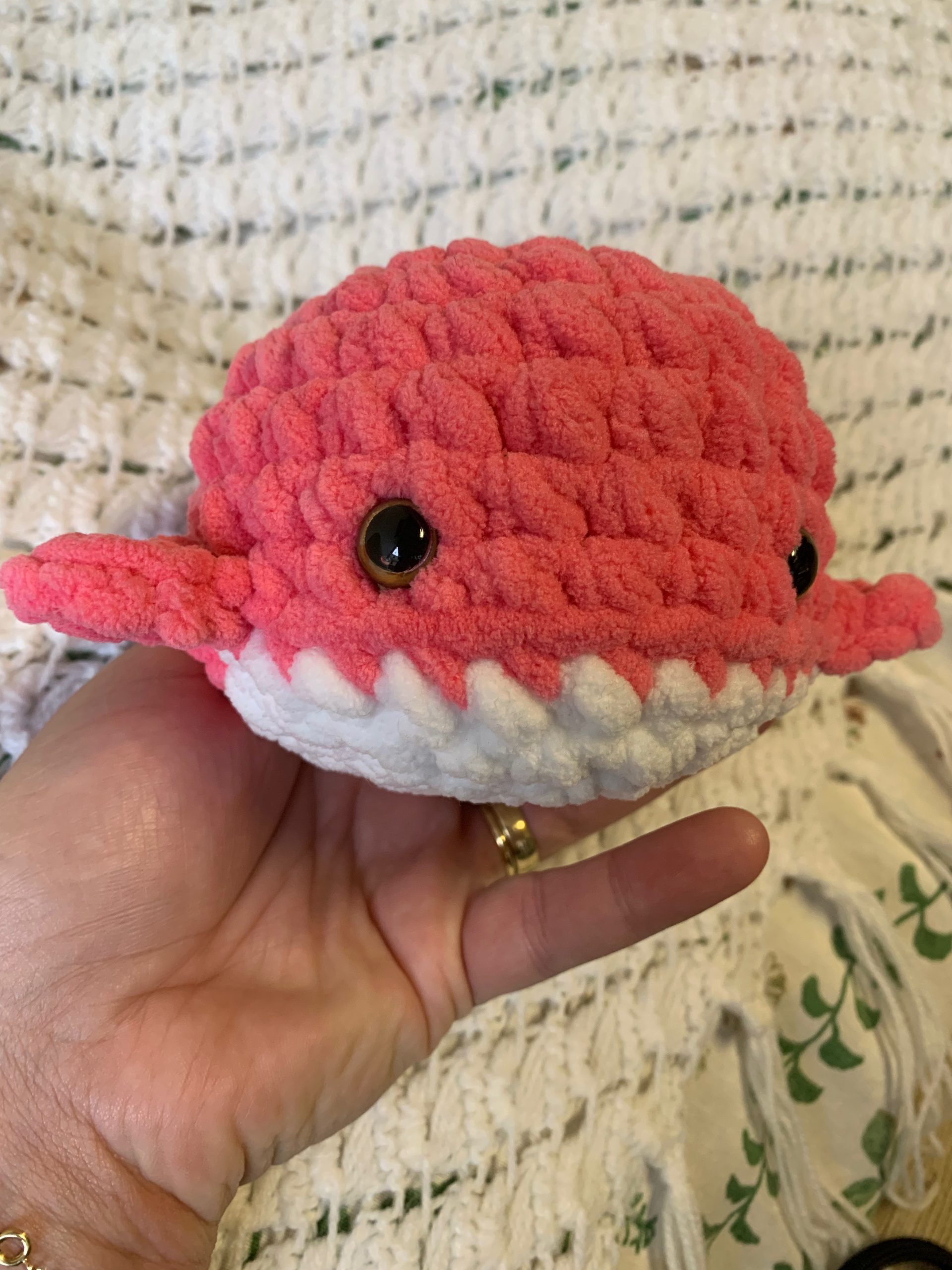 Mini Ballena Amigurumi Rosa - suave juguete de peluche tejido a mano - Imagen 5